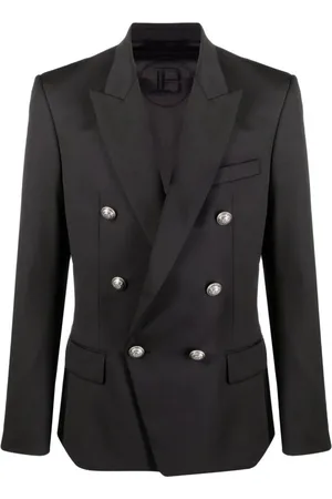 Balmain Jakke, Herre, Sort, XL, Uld, Sort uld blazerjakke