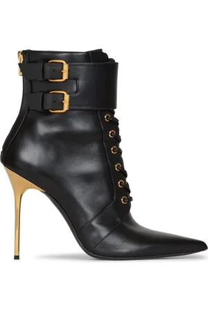 Balmain Sko, Dame, Sort, 37 EU, Læder, Uria læder ankelstøvler
