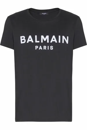 Balmain Top, Herre, Sort, S, Bomuld, T-shirt med Paris print
