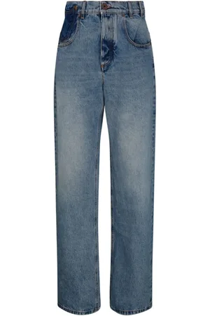 Balmain Jeans, Herre, Blå, W30, Bomuld, Lys Blå Wide Leg Bomuld Jeans