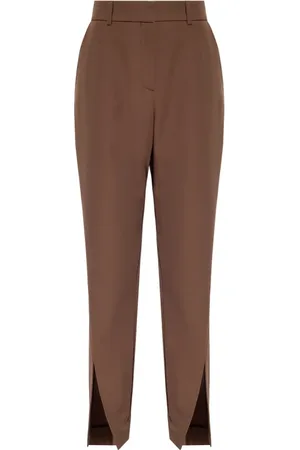 Balmain Bukser, Dame, Brun, S, Uld, Højtaljede bukser