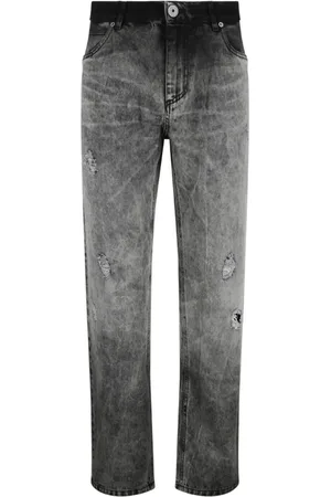 Balmain Jeans, Herre, Grå, W31, Bomuld, Mørkegrå Straight Leg Jeans