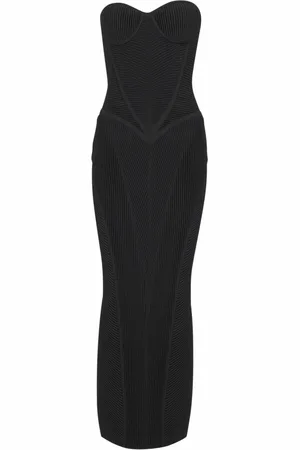Balmain Kjole, Dame, Sort, XS, Polyester, Lang ærmeløs strikkjole