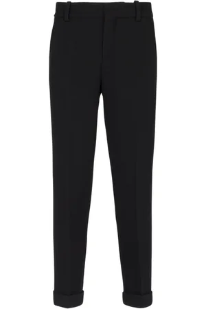 Balmain Bukser, Herre, Sort, S, Uld, Crepe straight-cut bukser