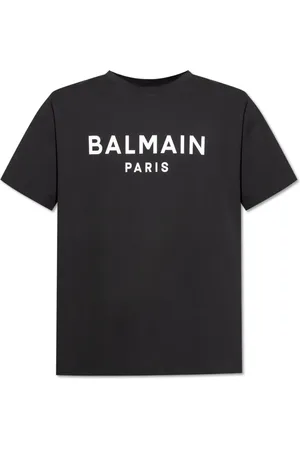 Balmain Top, Herre, Sort, S, Bomuld, T-shirt med trykt logo