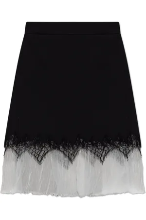 Alexander McQueen Nederdel, Dame, Sort, S, Uld, Nederdel med blonder