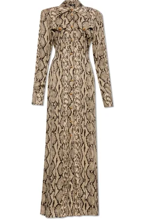Balmain Kjole, Dame, Grå, 2XS, Uld, Kjole med dyremotiv