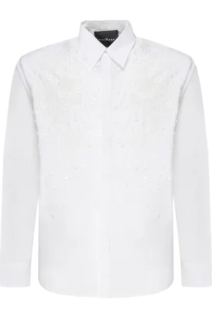 John Richmond Skjorte, Herre, Hvid, XL, Hvid Button-Up Skjorte Klassisk Stil
