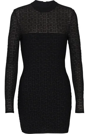 Balmain Kjole, Dame, Sort, S, Polyester, PB Labyrinth strikkjole