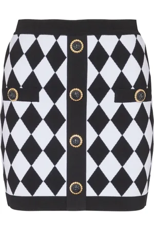Balmain Nederdel, Dame, Sort, XS, EAB Noir Blanc Nederdel
