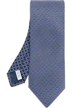 Salvatore Ferragamo Tilbehør, Herre, Blå, ONE SIZE, Silkeslips