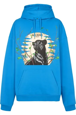 Balmain Sweathshirts & Hoodies, Herre, Blå, XS, Bomuld, Disney x: The Lion King - Cassius Khumalo Print Hoodie