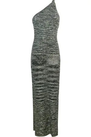 Missoni Kjole, Dame, Flerfarvet, S, Uld, Chevron One-Shoulder Sequin Kjole