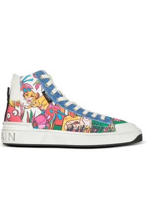 Balmain Sko, Dame, Flerfarvet, 37 EU, Bomuld, Disney x : The Lion King - Baskets B-Court High Top trykt Børn Forudgående