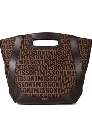 Missoni Taske, Dame, Brun, ONE SIZE, Uld, Brun Logo Tote Shopping Taske