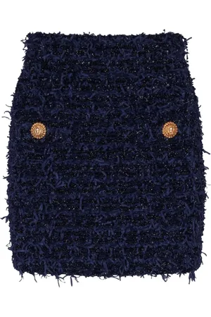 Balmain Nederdel, Dame, Blå, S, Tweed, Kort Tweed Nederdel