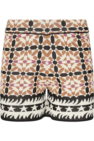 AKEP Shorts, Dame, Flerfarvet, XS, Uld, Rød Elastisk Talje Shorts med Trim