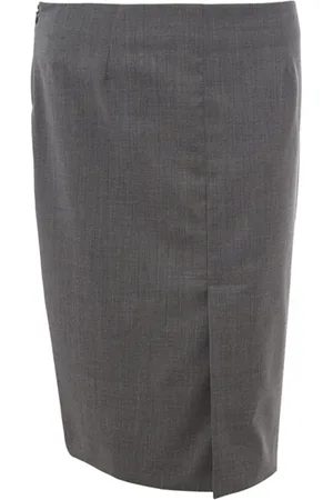 LARDINI Nederdel, Dame, Grå, XS, Uld, Uld Pencil Skirt