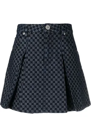 Balmain Nederdel, Dame, Blå, M, Bomuld, Blå Bomuldsskørt med Triple Loop