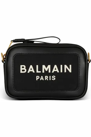 Balmain Taske, Dame, Sort, ONE SIZE, Læder, B-Army lærred og læder clutch
