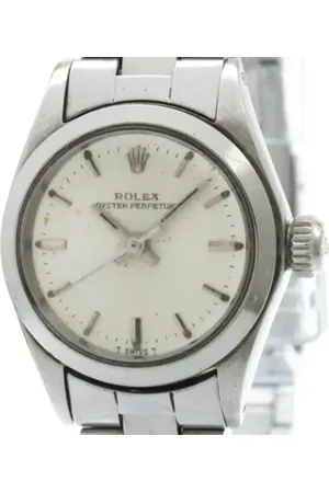 Rolex Pre-owned, Dame, Grå, ONE SIZE, Tyl, Pre-owned Rustfrit stal watches