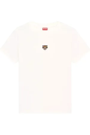 Kenzo Top, Dame, Hvid, XS, Bomuld, Hvid Tiger T-shirt Klassisk Stil
