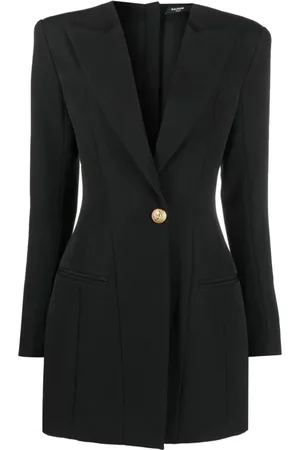 Balmain Kjole, Dame, Sort, S, Uld, Sort Uld Mini Kjole