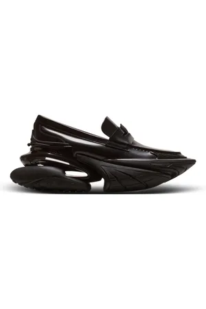 Balmain Sko, Herre, Sort, 46 EU, Læder, Main Lab Unicorn glaserede læder loafers