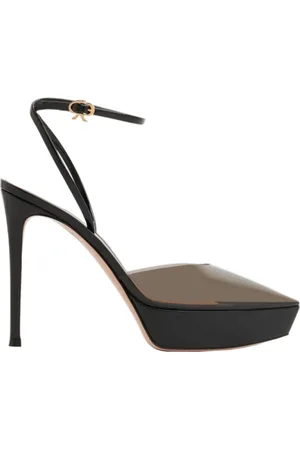 Gianvito Rossi Sko, Dame, Sort, 36 EU, Læder, Italiensk Fremstillet Plexi og Vernice Decolletes