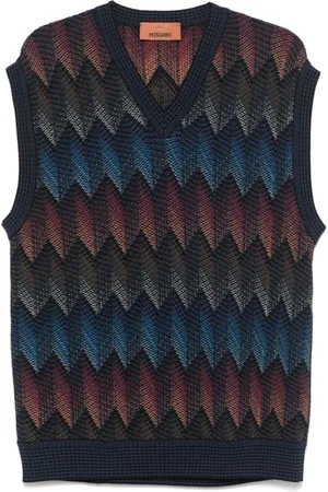 Missoni Strik, Herre, Flerfarvet, L, Uld, Stilfuld Vest til Mænd