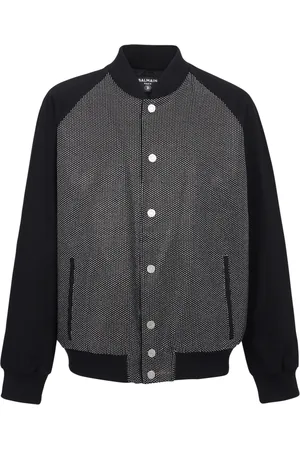 Balmain Jakke, Herre, Grå, L, Bomuld, rhinsten bomber