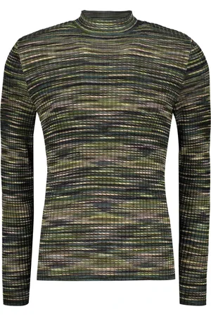 M Missoni Strik, Herre, Flerfarvet, L, Uld, Ribbet uld turtleneck sweater
