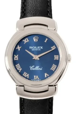 Rolex Pre-owned, Dame, Blå, ONE SIZE, Uld, Pre-owned Hvidguld watches