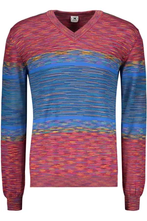 M Missoni Strik, Herre, Flerfarvet, XL, Uld, Jacquard Uld V-hals Sweater