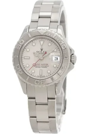 Rolex Pre-owned, Dame, Hvid, ONE SIZE, Tyl, Pre-owned Rustfrit stal watches