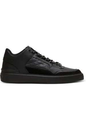 Balmain Sko, Herre, Sort, 42 EU, Læder, B-Court mid-top læder sneakers