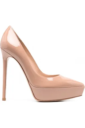 Gianvito Rossi Sko, Dame, Lyserød, 40 1/2 EU, Læder, Ferskenrosa Patent Læder Platform Pumps
