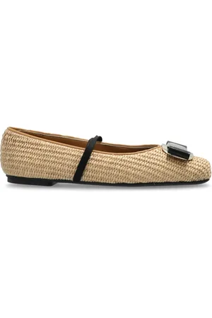 Salvatore Ferragamo Sko, Dame, , 38 1/2 EU, Læder, Ballerinaflats med sløjfe