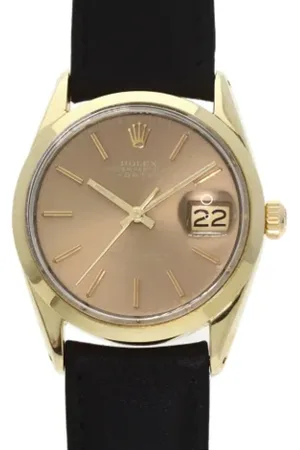 Rolex Pre-owned, Herre, Gul, ONE SIZE, Læder, Pre-owned Metal watches