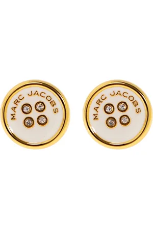 Marc Jacobs Tilbehør, Dame, Hvid, ONE SIZE, Uld, Knapformede øreringe