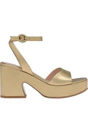 Gianvito Rossi Sko, Dame, Gul, 37 1/2 EU, Læder, Silkesandal Sko Produceret i Italien