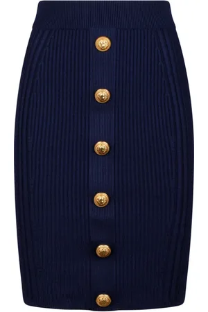 Balmain Nederdel, Dame, Blå, XS, Blå Marine Blyantsnederdel