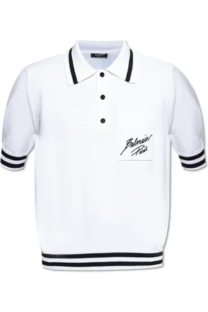 Balmain Top, Herre, Hvid, 2XL, Bomuld, Polo med lomme