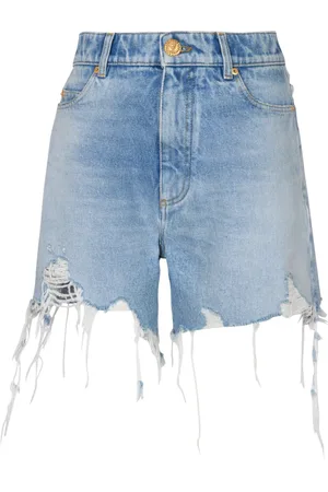 Balmain Shorts, Dame, Blå, M, Denim, Lyseblå denim shorts