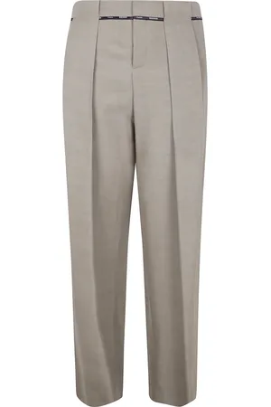 Balmain Bukser, Herre, Grå, M, Taupe Plisserede Cupro Bukser