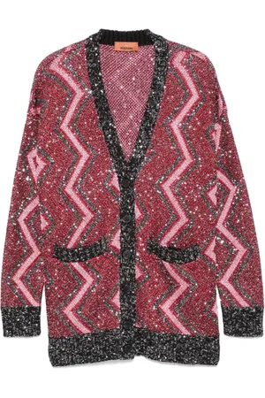 Missoni Strik, Dame, Flerfarvet, M, Uld, Zigzag Sequin Sweater Multifarvet