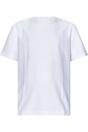 Missoni Top, Herre, Hvid, M, Bomuld, Hvid Zig-Zag Mønster Crewneck T-Shirt