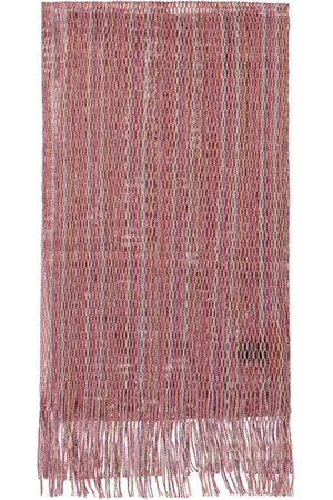 Missoni Tilbehør, Dame, Lyserød, ONE SIZE, Polyester, Fringed Scarf med Lurex Tråde