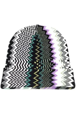Missoni Tilbehør, unisex, Flerfarvet, ONE SIZE, Uld, Farverig Geometrisk Fantasi Uldblanding Hat