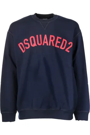 Dsquared2 Sweathshirts & Hoodies, Herre, Blå, XL, Bomuld, Italienske Sweatshirts til Mænd
